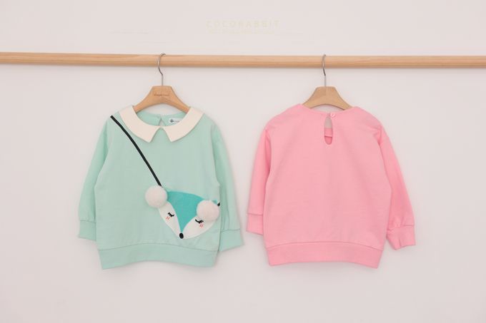 韓國 Coco rabbit - 害羞狐狸翻領長袖上衣-粉