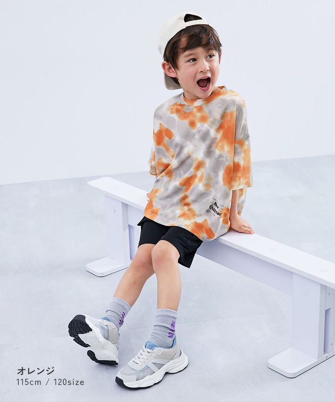 日本 devirock - 速乾網眼暈染風涼爽短袖上衣-藍紫