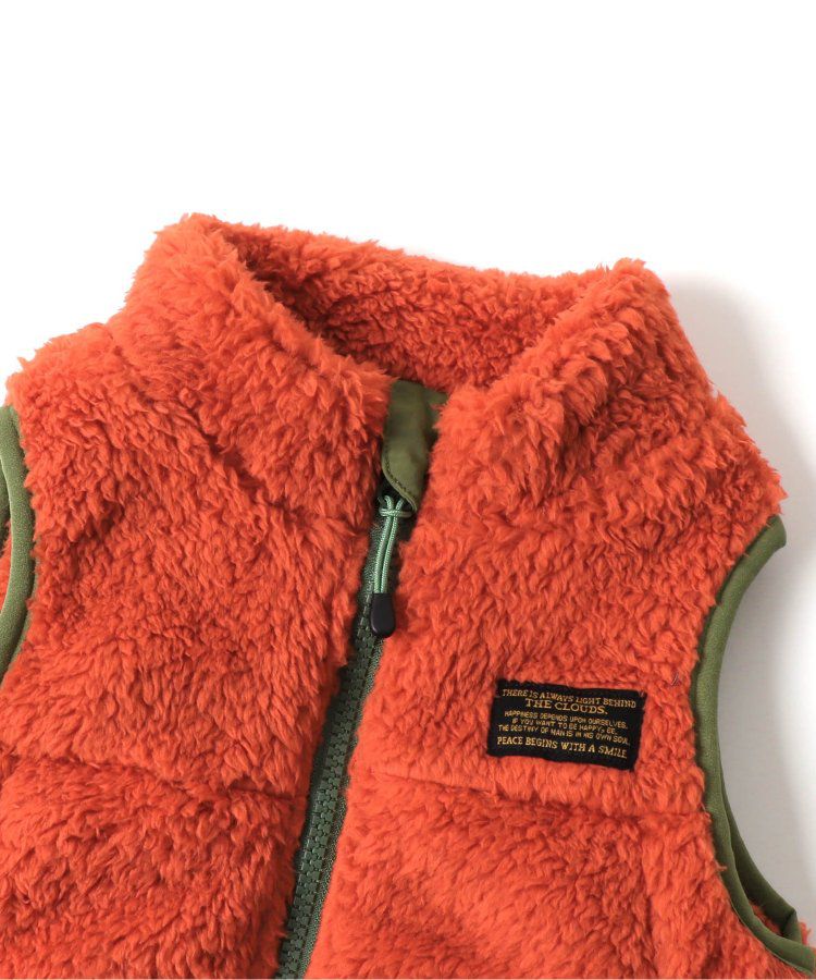 日本 BREEZE - 時尚絨毛花色搖粒絨背心-草綠