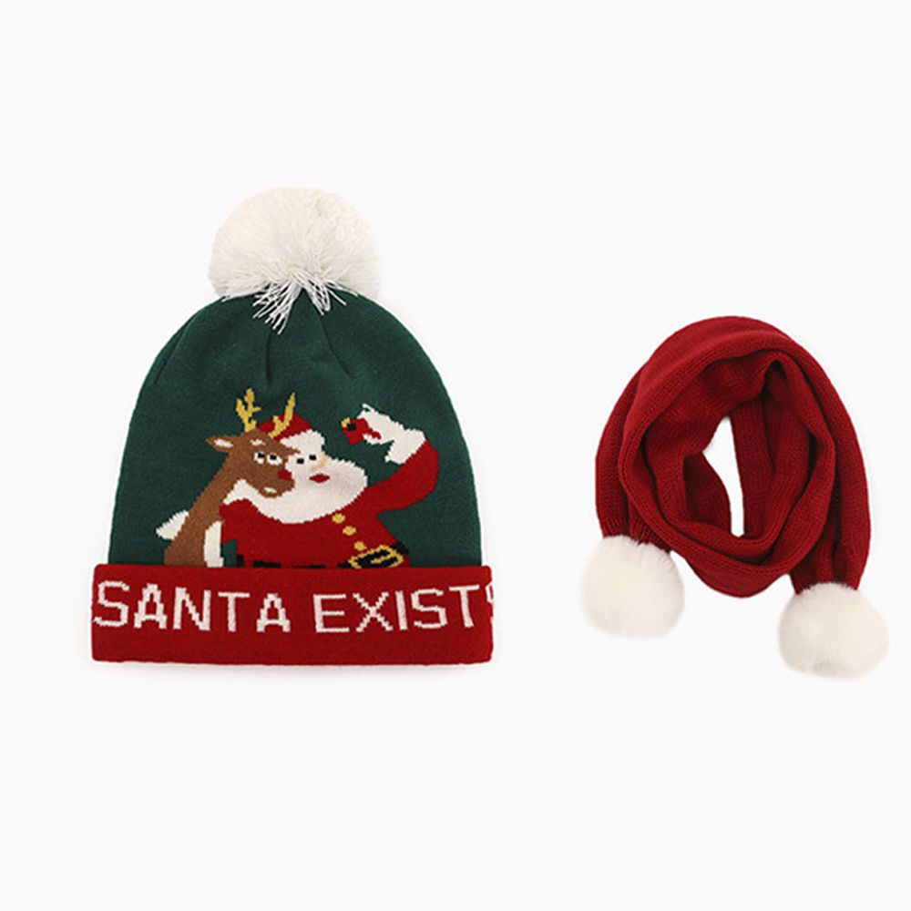 聖誕節圍巾毛帽組-聖誕老人自拍 (帽圍52-54CM/建議年齡3-10歲)