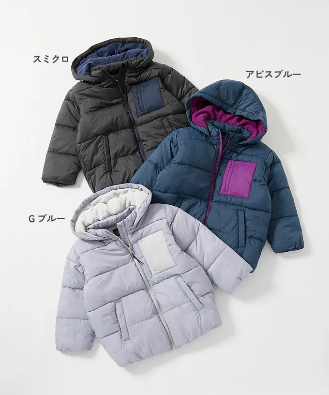 日本 devirock - 輕暖防風配色科技羽絨外套(帽可拆)-淺紫白