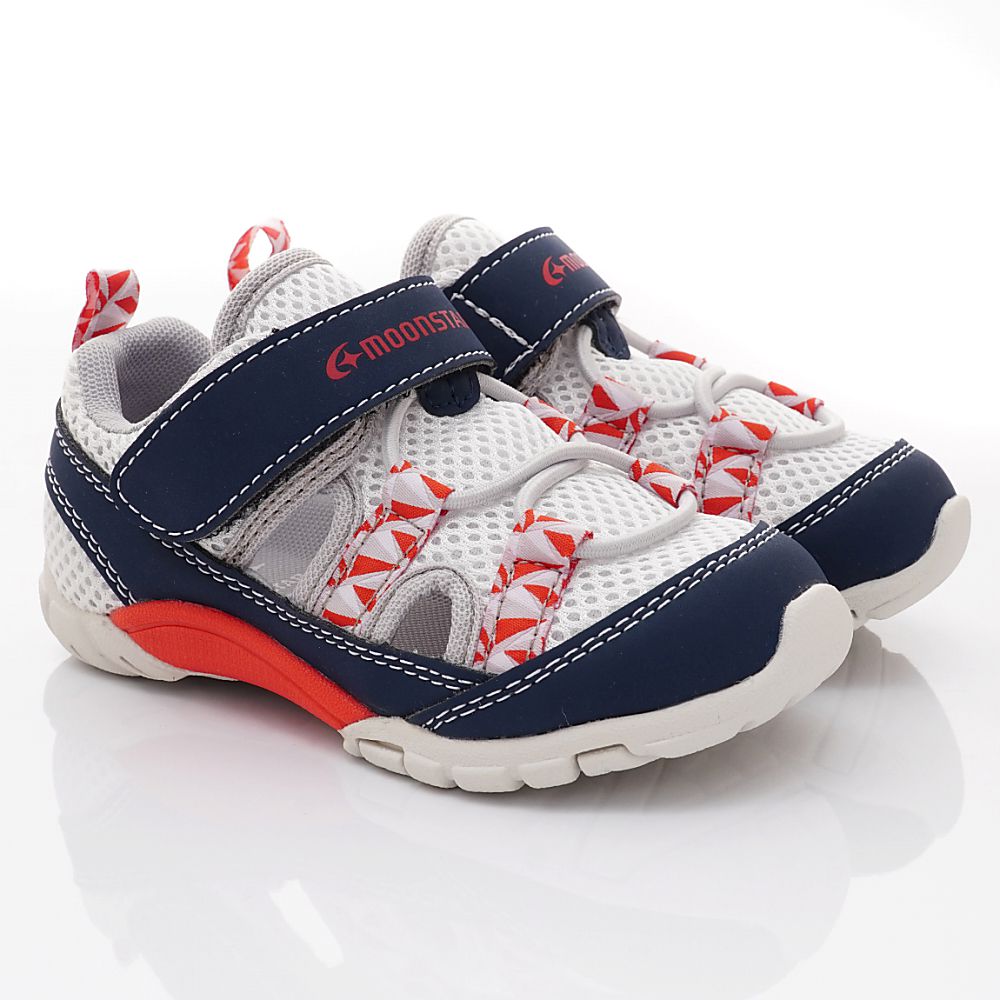 MOONSTAR日本月星 - 透氣寶寶學步鞋(寶寶段)-白藍