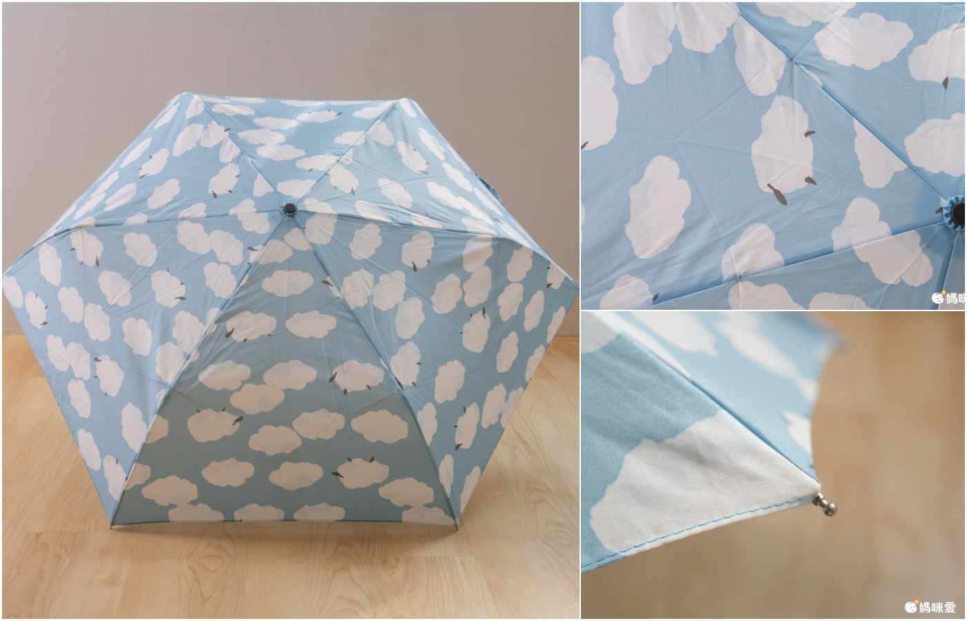 日本 nifty colors - 抗UV輕量 晴雨兩用折疊傘-美味櫻桃-陽光黃 (直徑98cm/195g)