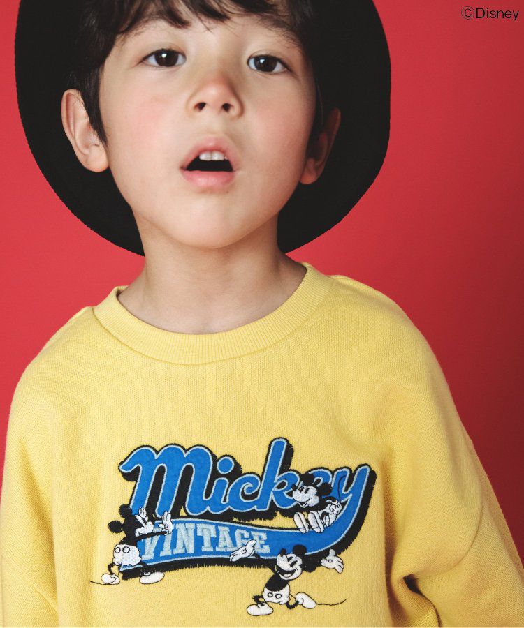日本 BREEZE - 聯名款 迪士尼印花長袖上衣-米奇復古-黃