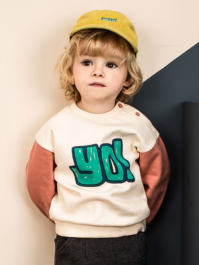 韓國Pimpollo - 大猩猩吃香蕉內刷毛上衣-橘