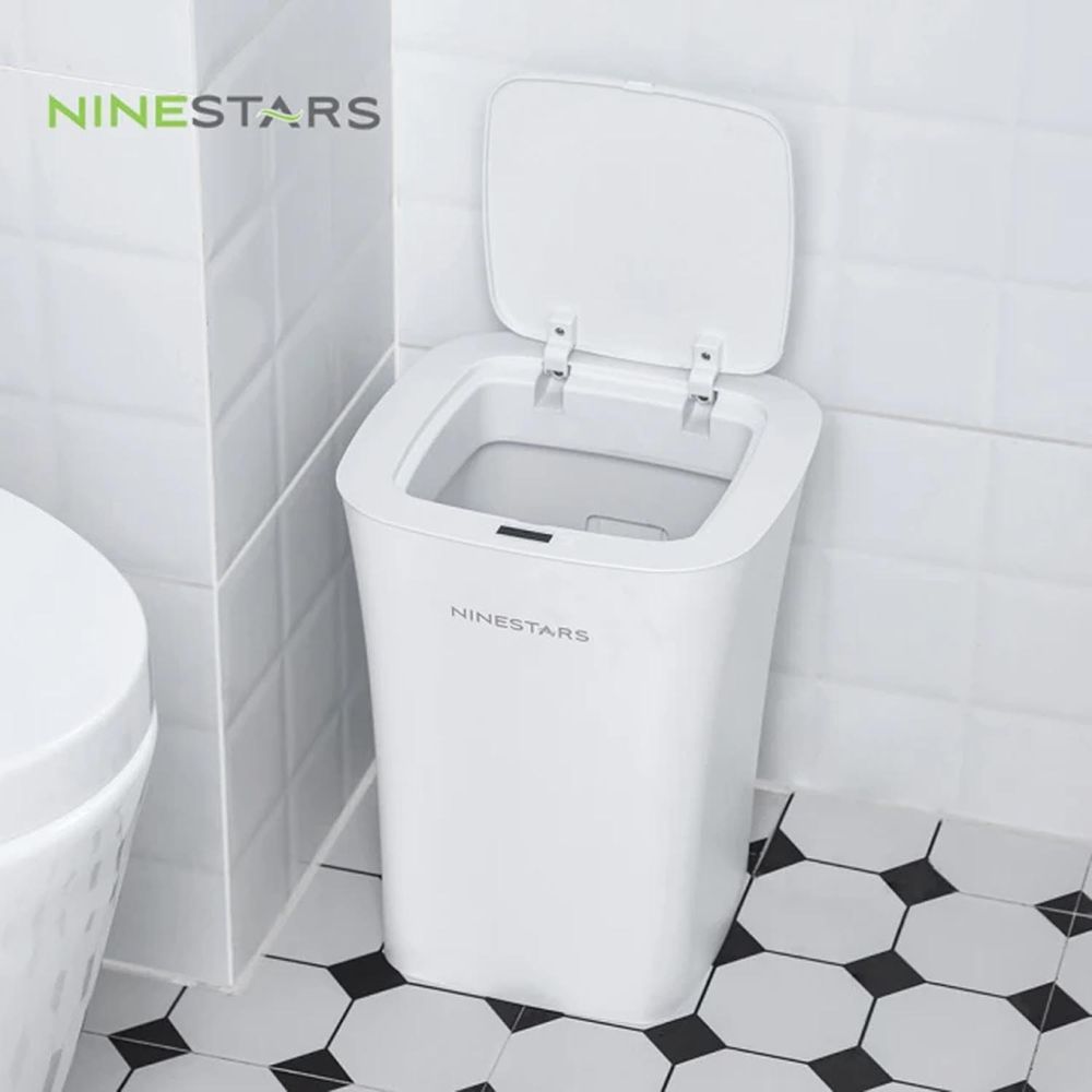 美國 NINESTARS - 美型曲線防潑水感應距離調節式垃圾桶 (10L)
