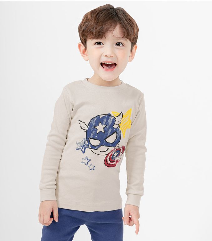 韓國 Mellisse - 韓製30支純棉柔軟長袖家居服-英雄隊長