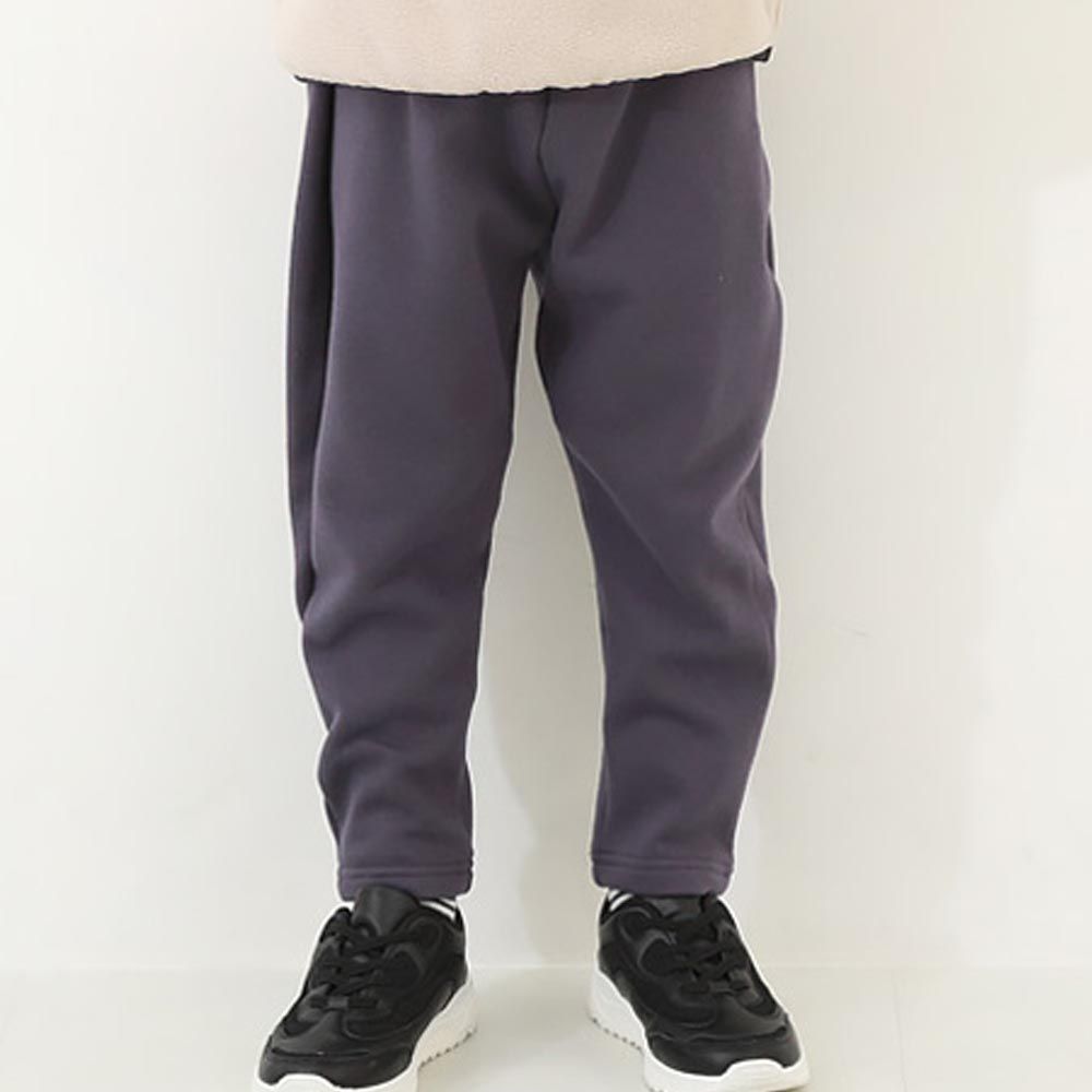 日本 devirock - RICH WARM 刷毛保暖哈倫寬鬆長褲-深灰紫