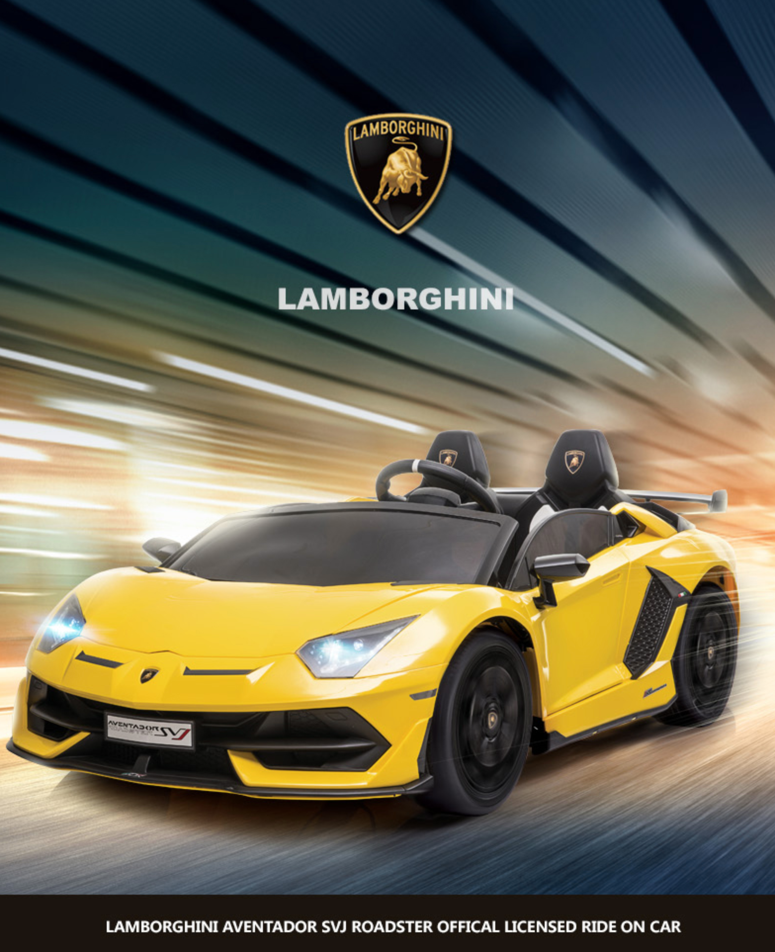 聰明媽咪兒童超跑 - 藍寶堅尼 SVJ 24V MP3飄移版 雙人座 原廠授權 雙驅兒童電動車-烤漆白