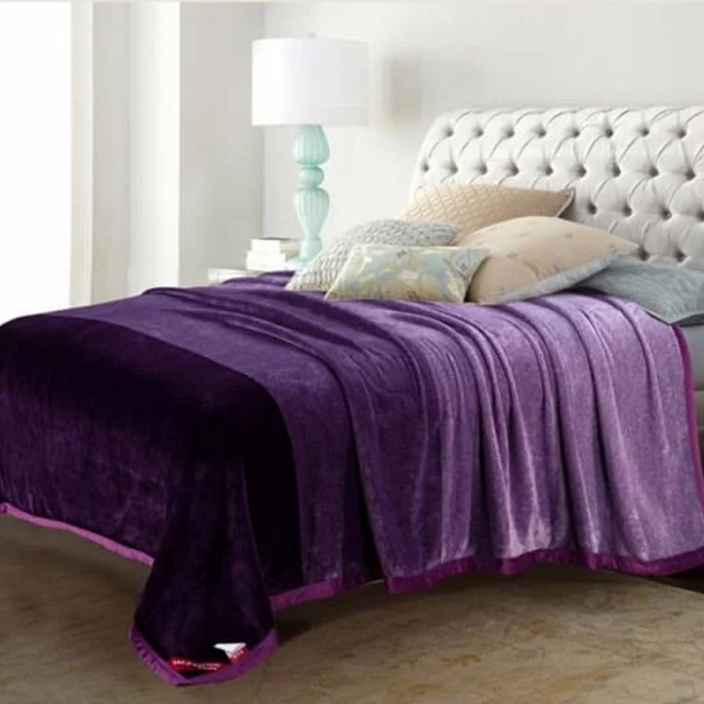 株式會社 - 韓國超細纖維居家毯-紫 (200*230公分)