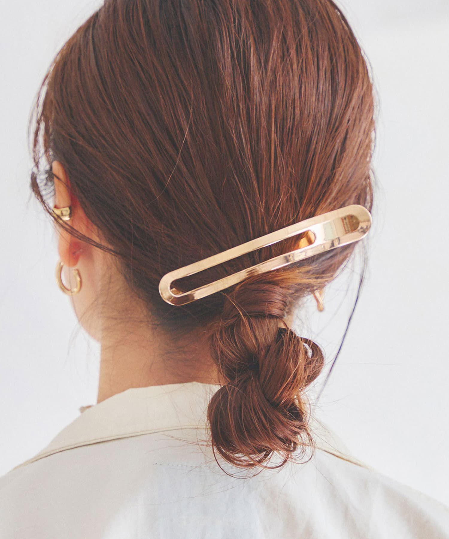 日本 Lattice - 都會記憶簡約一字金屬壓夾-金