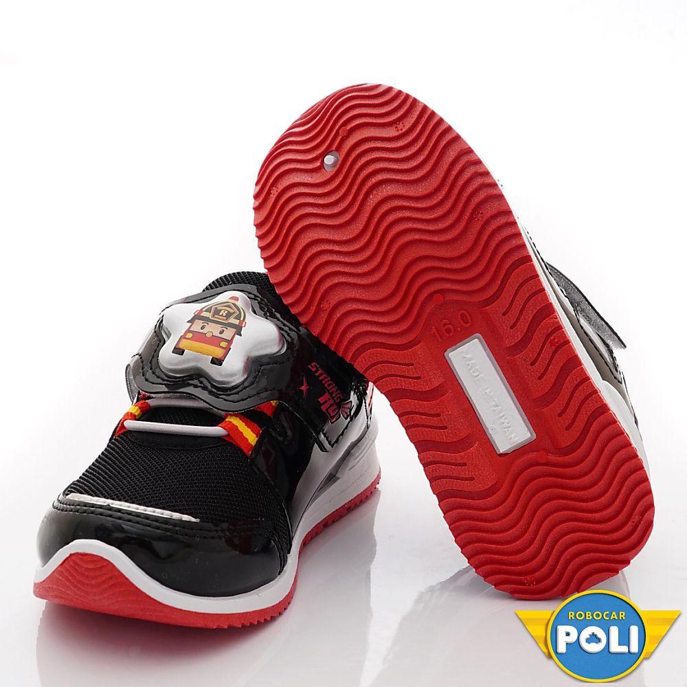 POLI 波力救援小英雄 - 台灣製POLI電燈運動鞋(中小童段)-運動鞋-黑紅