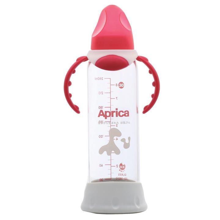 [售］Aprica 愛普力卡標準口徑玻璃防摔奶瓶 240ml 3個月寶寶適用