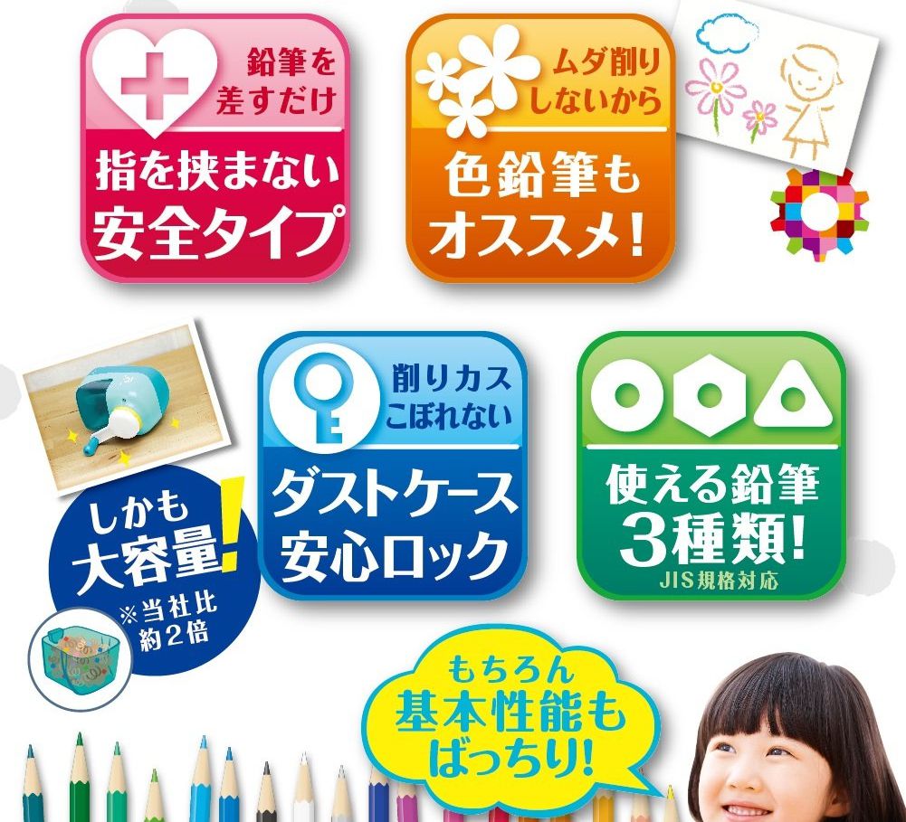 日本文具 SONIC - 自動彈出手動削鉛筆機-深藍