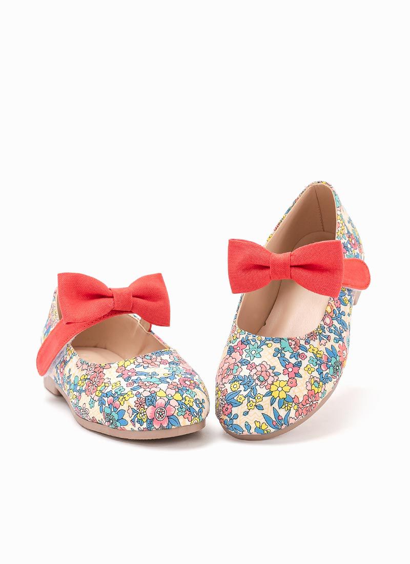 韓國 OZKIZ - 蝴蝶結繫帶彩色花園皮鞋