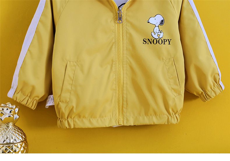 卡通人物史努比雙面穿外套-滿滿SNOOPY-黃色