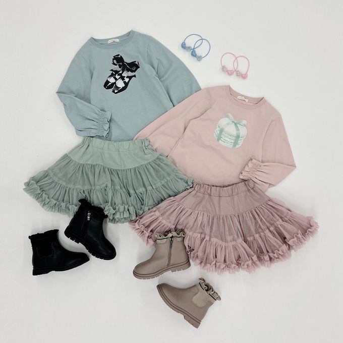 日本 Lycee mine - 高級蕾絲 夢幻蓬蓬短裙(含安全褲)-藍