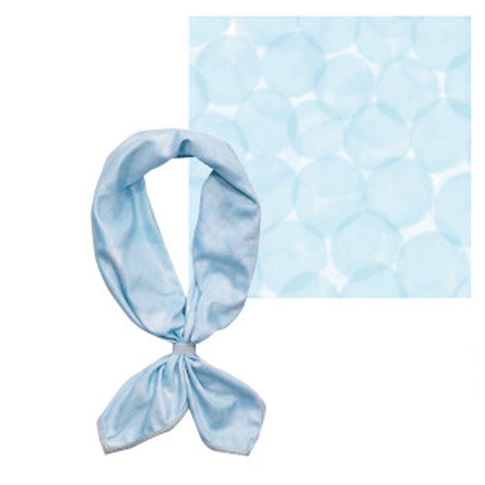 日本現代百貨 - 抗UV水涼感方巾/領巾(附收納罐)-水玉/條紋-藍 (54x54cm)