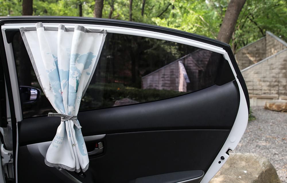 韓國 Bebe Deco - 三層遮光磁鐵遮陽窗簾-世界地圖 (65*45cm)