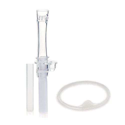 Nuby - 吸管配件組 晶透學飲杯-300ml (粗吸管)