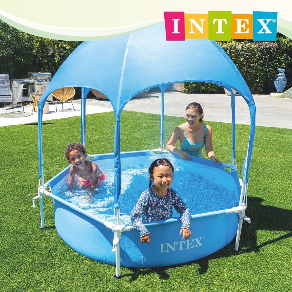 遮陽六角形金屬框架泳池183x高38cm(700L) 適用3歲+ (28209)