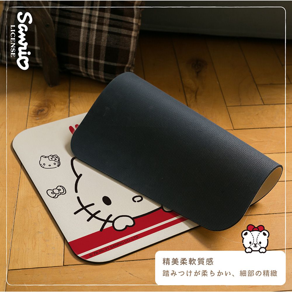 Sanrio三麗鷗【經典款】 珪藻土軟式吸水地墊 浴室地墊 腳踏墊 吸水墊60X40X0.5cm