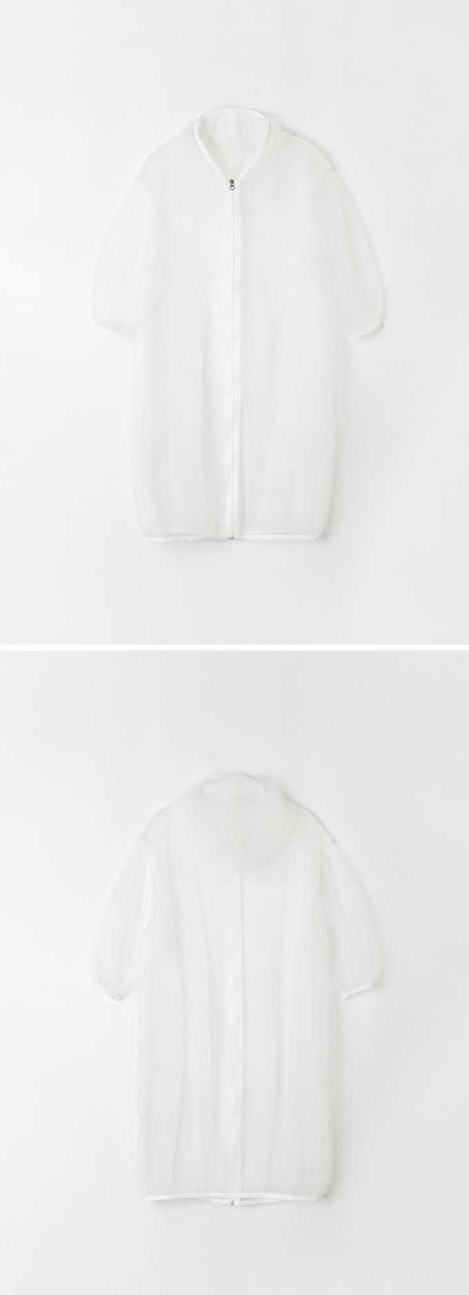 韓國 OZKIZ - 防蚊蟲網拉鍊長版外套-白