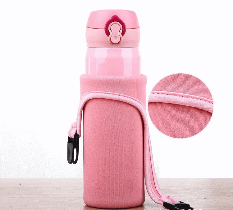 防摔保溫杯手提杯套-酒紅色