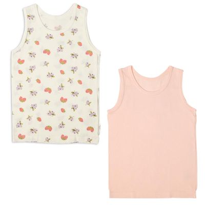 akachan honpo - 坦克背心2件組 速乾-櫻桃-粉紅色