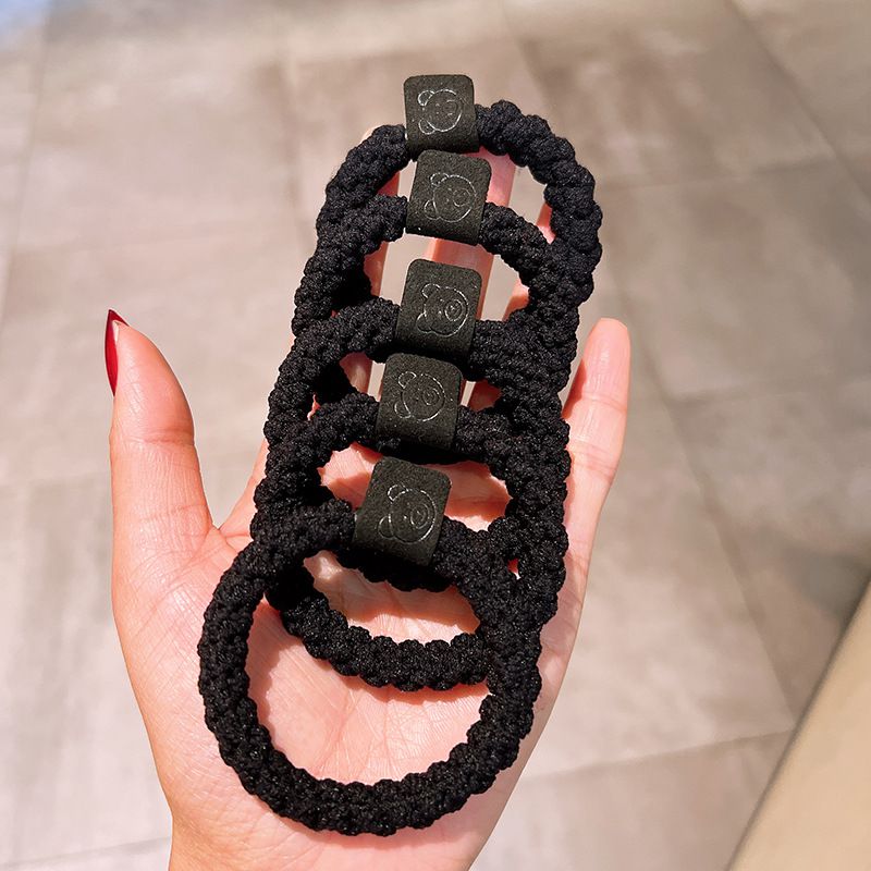 泰迪絨高彈力百搭髪圈(10入組)-熊熊-混色