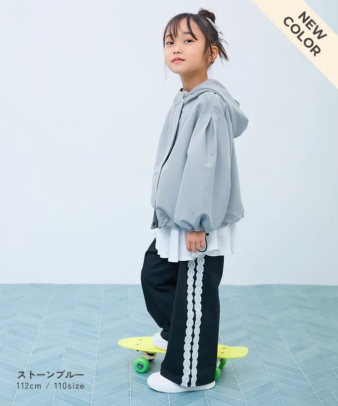 日本 devirock - 桃皮柔軟寬袖連帽派克風衣外套-淡粉