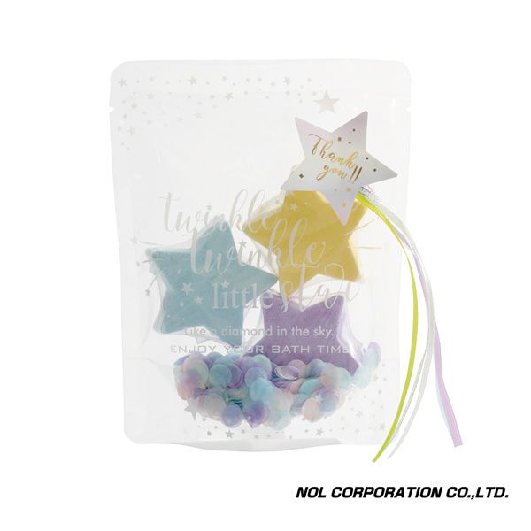 日本 NOL - 星星造型入浴劑-超值3入組-粉紅/粉黃/粉白