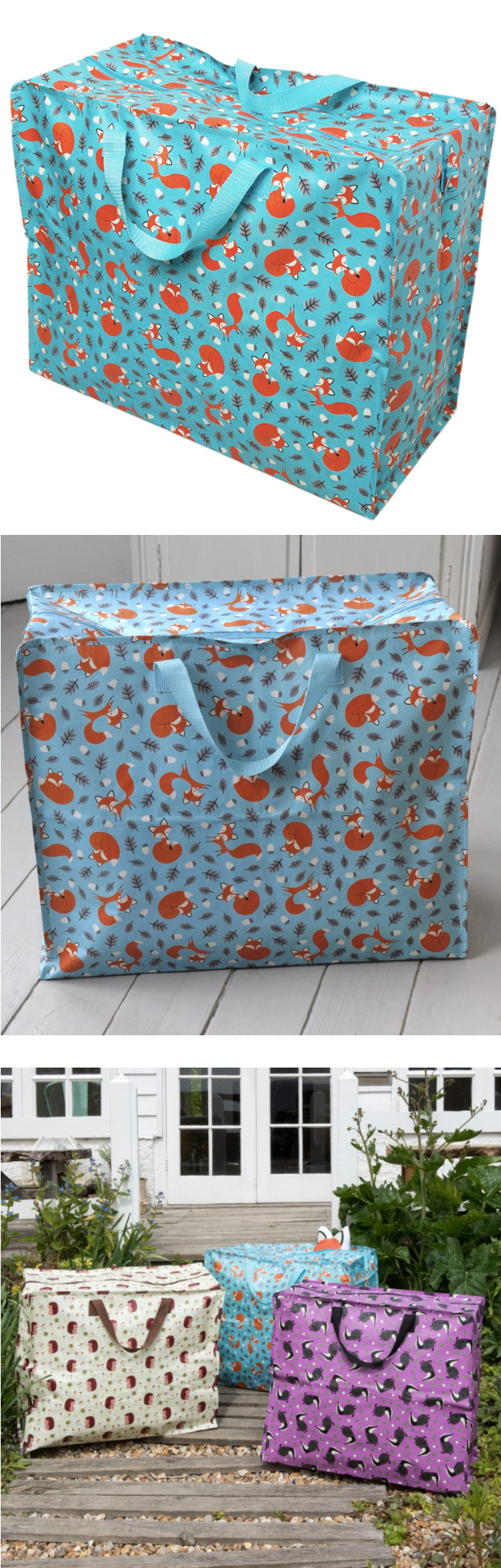 英國 Rex London - 衣物/棉被超大多功能防水環保收納袋/萬用袋-溫柔狐狸