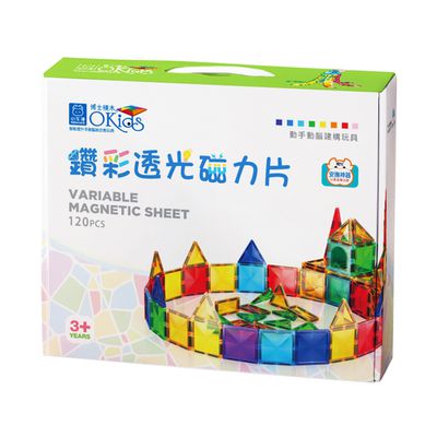 小牛津 - 鑽彩透光磁力片-120pcs-(4D鑽感切割/加厚磁力工藝/STEAM玩具)