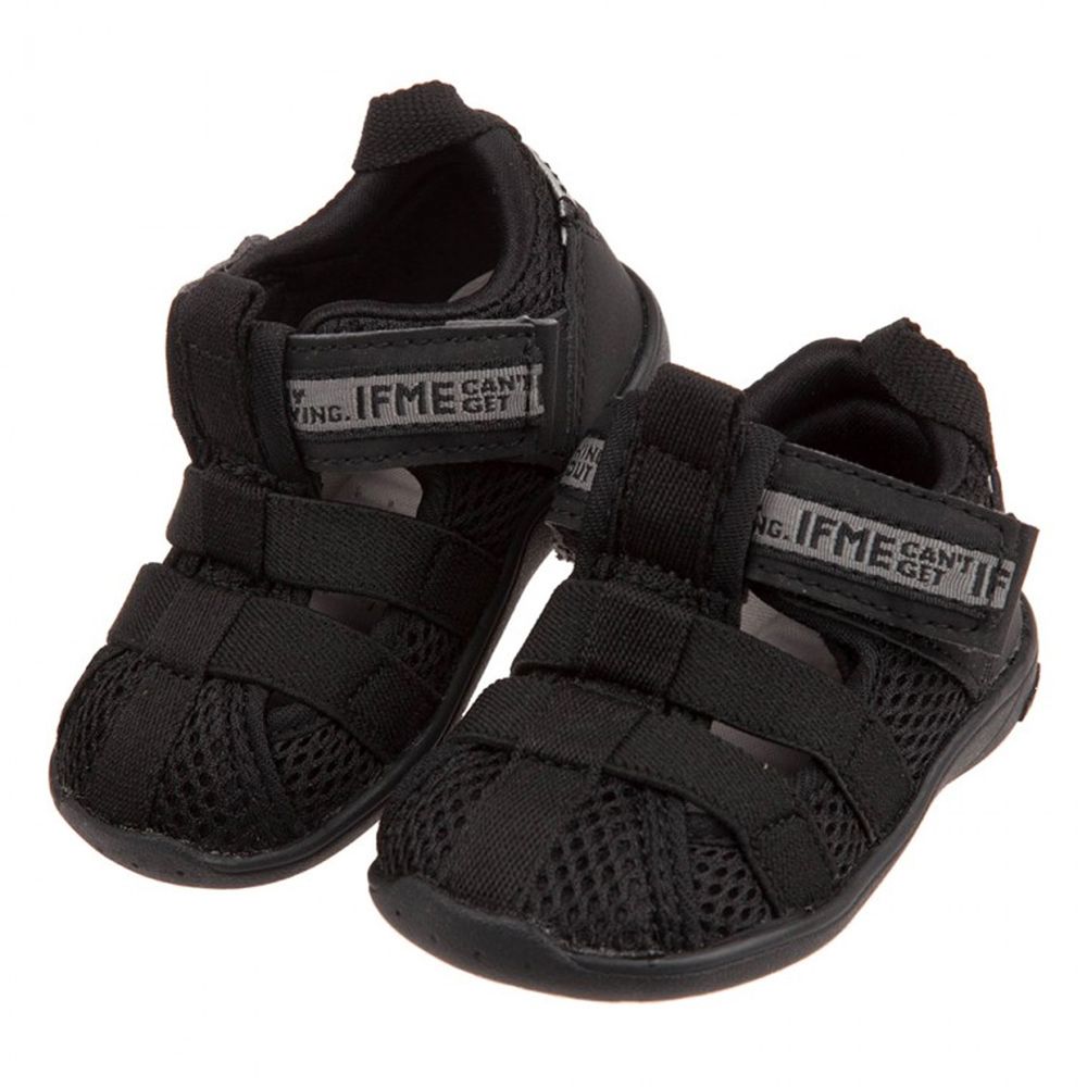 日本IFME - 黑色和風寶寶機能水涼鞋