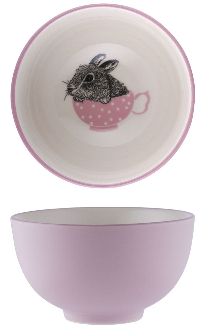 BLOOMINGVILLE - 北歐森林.兔來運轉系列-小碗二入（一藍一粉）： 直徑11.5 x 高6.5 cm  餐盤二入（一藍一粉）： 直徑 21 x 高 2 cm