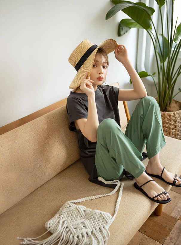 日本 GRL - 波希米雅度假風編織流蘇側背包-淺灰杏