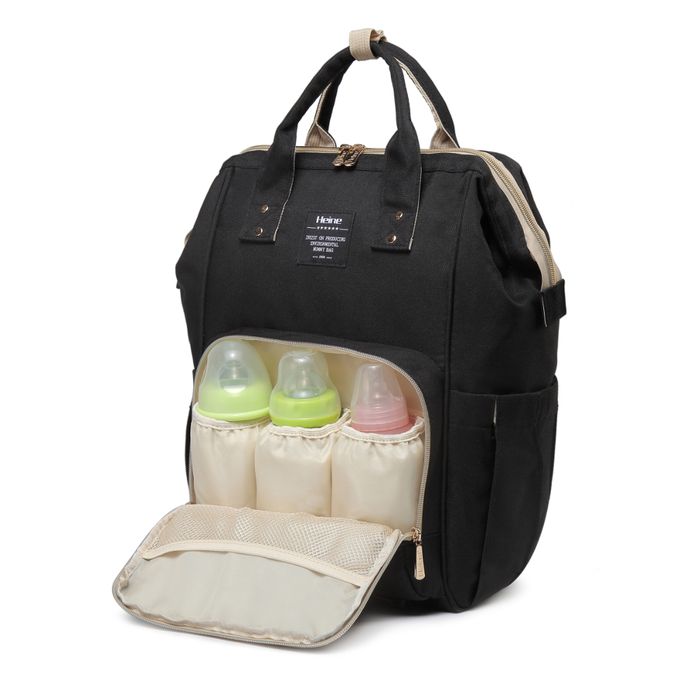 Heine 海恩 - WIN-182多功能媽媽包 後背包 防潑水背包 流行女包 育兒包 待產包-黑色
