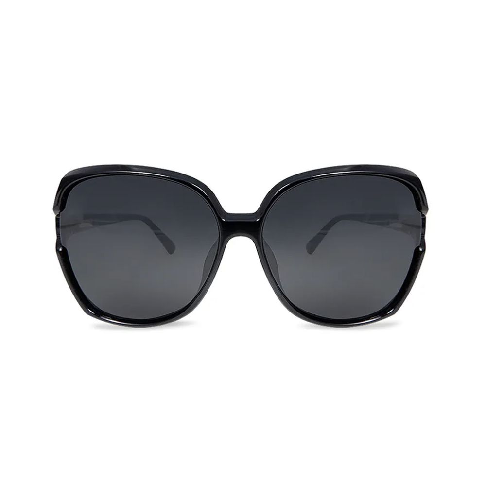 ALEGANT - 極光黑鏤空設計復古名媛款寶麗來偏光墨鏡│UV400太陽眼鏡