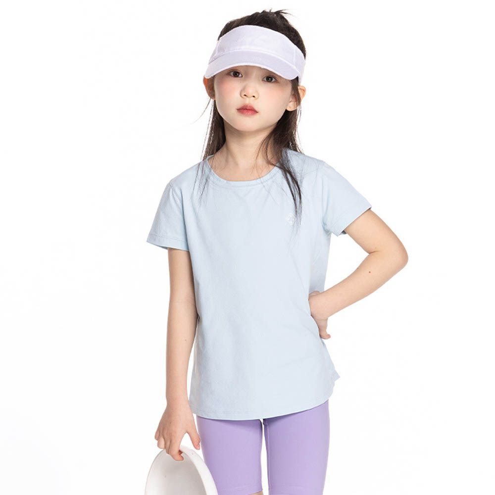 吸濕排汗速乾運動短袖上衣-天空藍