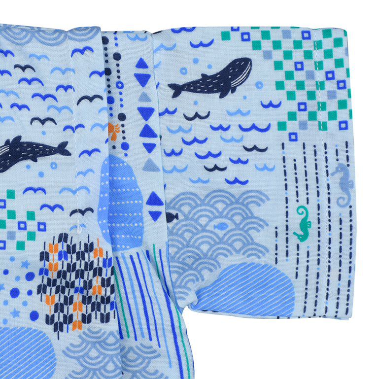 akachan honpo - 甚平包屁衣-海-淺藍色