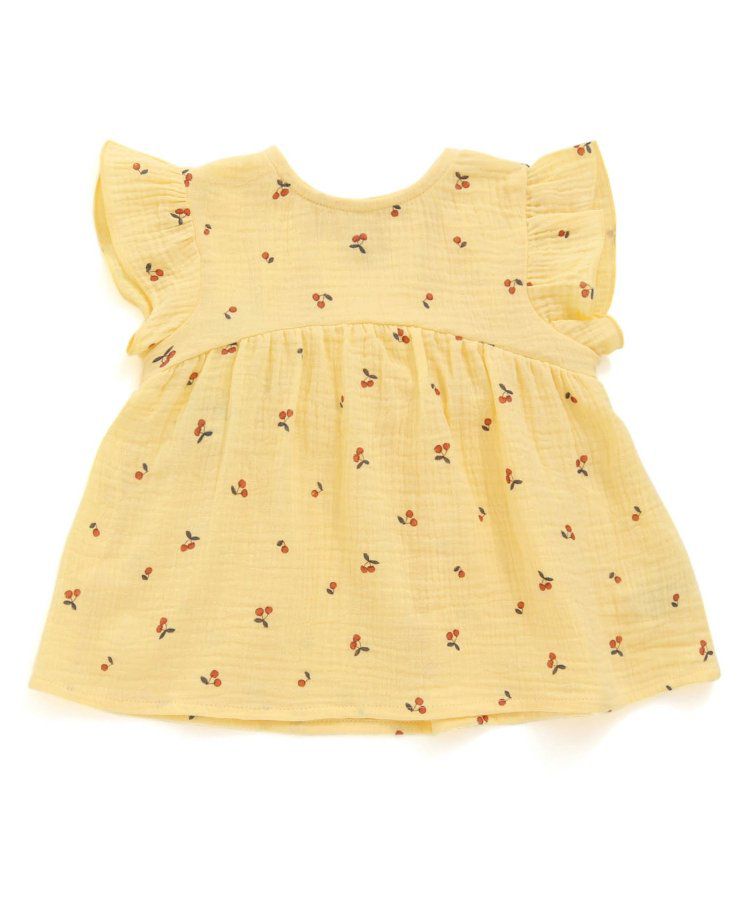 日本 apres les cours - 柔軟綿紗荷葉邊成套家居服-小花-黃