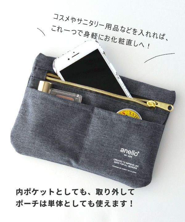 日本 zootie - anello CHUBBY系列10口袋收納機能托特包-石英灰