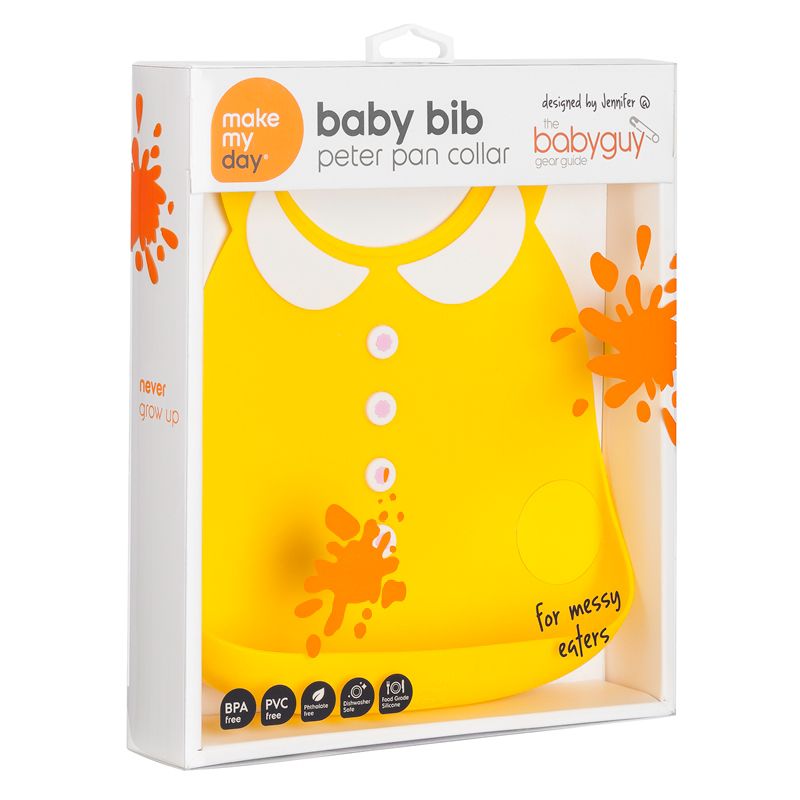 akachan honpo - 矽膠圍兜 Make My Day-少女-黃色