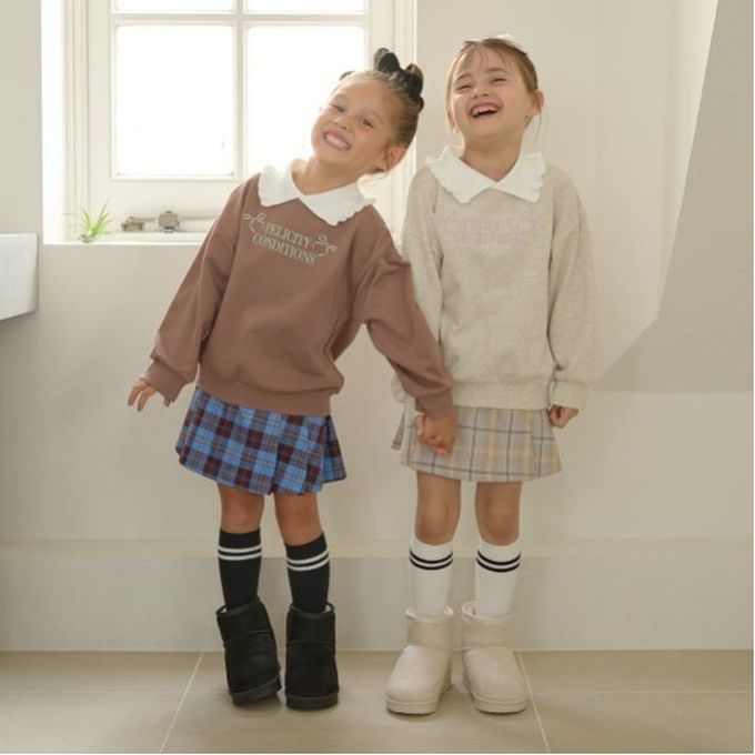 日本 Lycee mine - 英倫風氣質雙釦格紋短褲-棕x藍