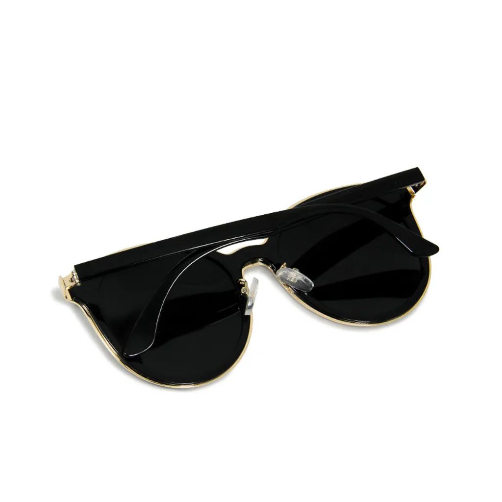 ALEGANT - 復古純黑香檳金邊貓眼寶麗來偏光墨鏡│UV400太陽眼鏡