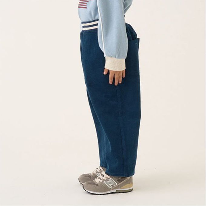 日本 b-ROOM - 休閒大口袋燈芯絨錐形長褲-奶茶