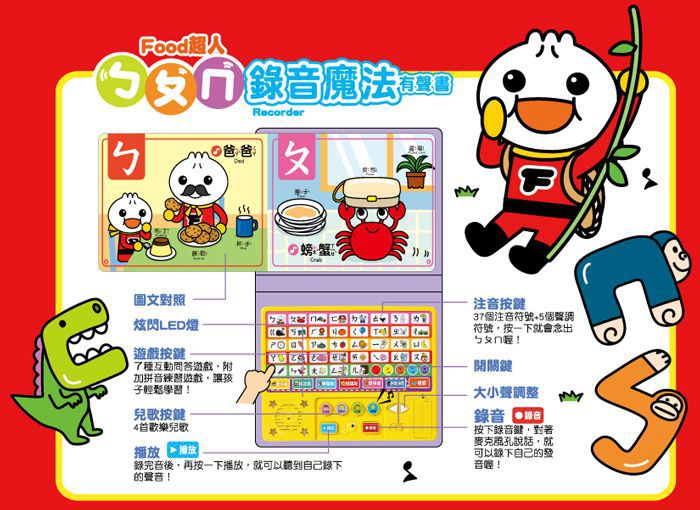 ㄅㄆㄇ錄音魔法有聲書*新版*-FOOD超人