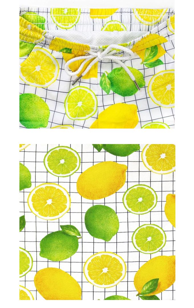 英國 SLEEP NO MORE - 100% 有機棉兒童泳褲-檸檬 (XL)