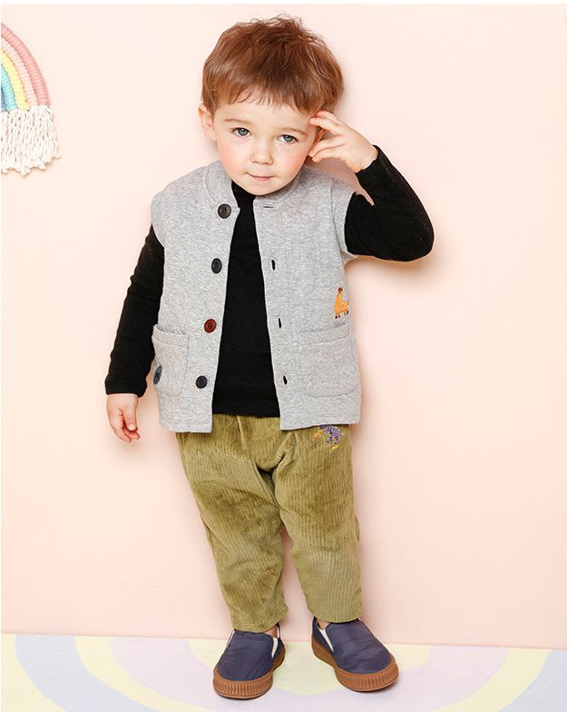 韓國 milk mile - 衍縫鋪棉鈕扣背心-駱馬-灰